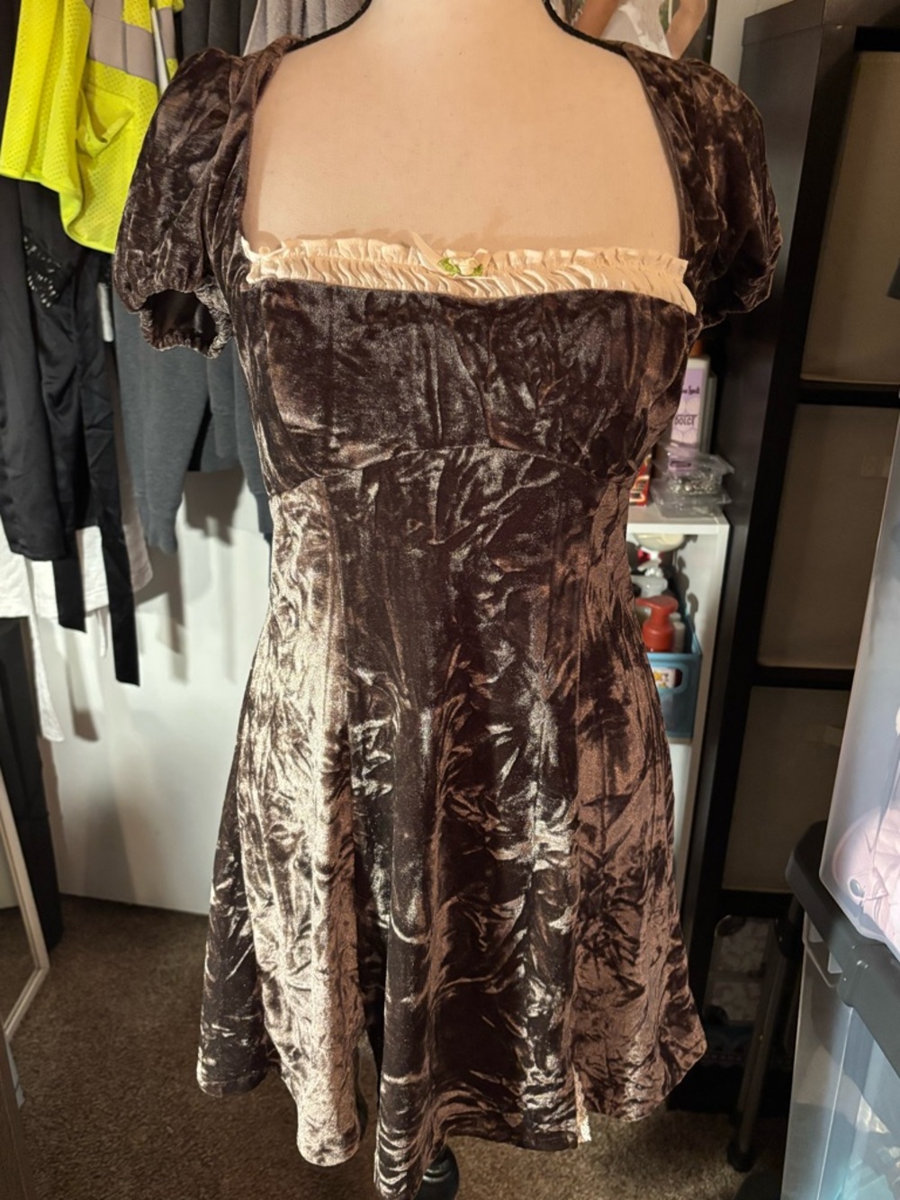 UO brown velvet dress